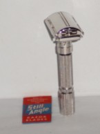 1959 Gillette Fat Boy Replated Refurbished Rhodium Razor E3–X3 (111)